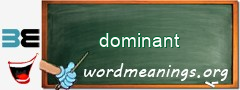 WordMeaning blackboard for dominant